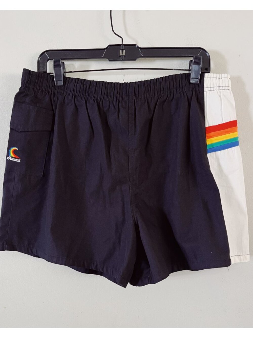 VTG Sea Waves Sz XL Rainbow Hawaii Swimming Trunks Mens Shorts